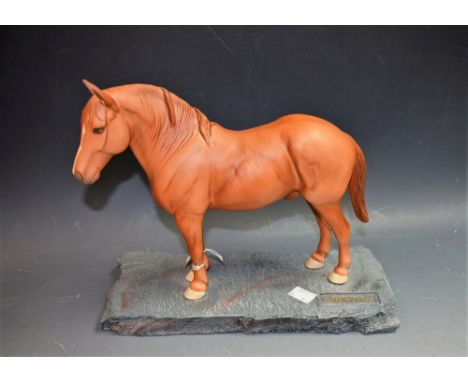 A Beswick figure, The Rare Breed Collection, a Suffolk Punch, mounted on slate effect base