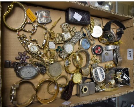 A collection of wristwatches to include Sekonda, mechanical and quartz movements; a Derby County lighter; other lighters; com
