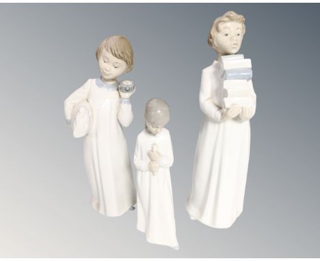 Three Nao children in night dress (3, as found) 