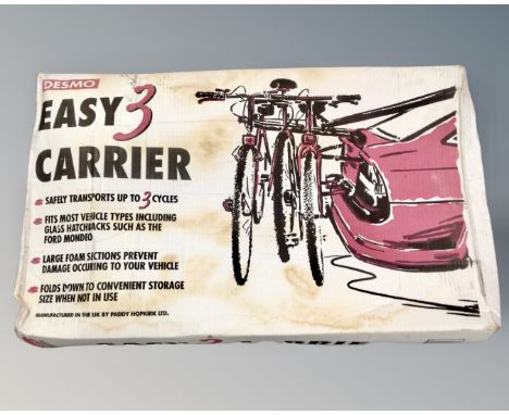 A Desmo three bike carrier, in box.