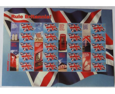 Great Britain 2004 'Rule Britannia' Royal Mail Smilers Sheet 20 x Union Jack First Class SG LS20