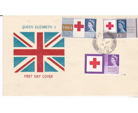 Great Britain 1963 (15 Aug) Red Cross Cent phosphor set unaddressed First Day Cover. Cat £90