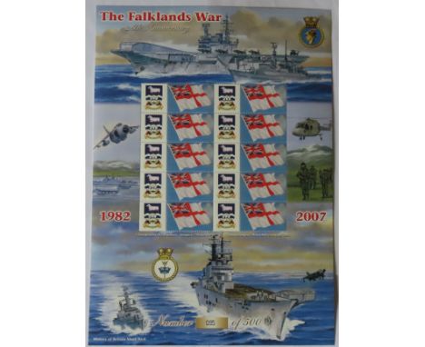 Great Britain 2007 The Falklands War 25th Ann Bradbury / Royal Mail  'History of Britain' Sheet No 8. Ten x First Class with 