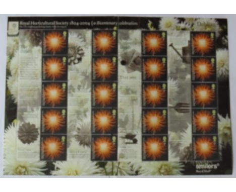 Great Britain 2004 Bicentenary of the Royal Horticultural Society Royal Mail Smilers Sheet, 20 x RHS First Class, SG LS19