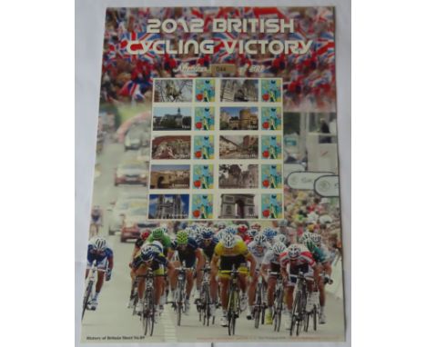 Great Britain 2012 British Cycling Victory, Royal Mail / Bradbury History of Britain Sheet No. 89 (ltd edition of 500 sheets)