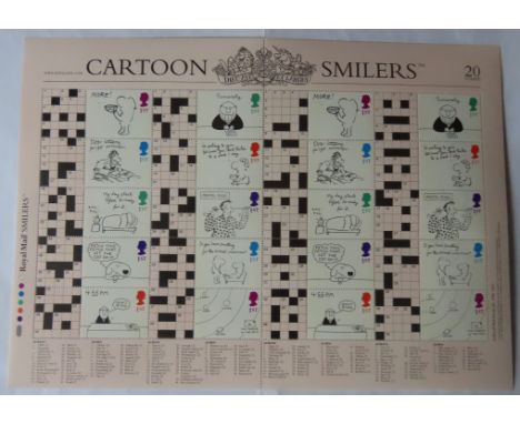 Great Britain 2003 Crosswords Cartoons Royal Mail Smilers Sheet, SG LS13, 20 x First Class