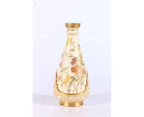 Royal Worcester blush ivory porcelain vase, shape number 677, 17cm tall. 