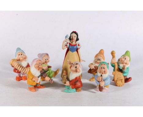 Snow White and the Seven Dwarfs ceramic group 
