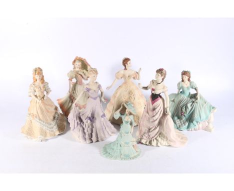 Collection of Coalport ladies to include Easter Bonnet, First Waltz, On The Balcony, etc.&nbsp; (7) 