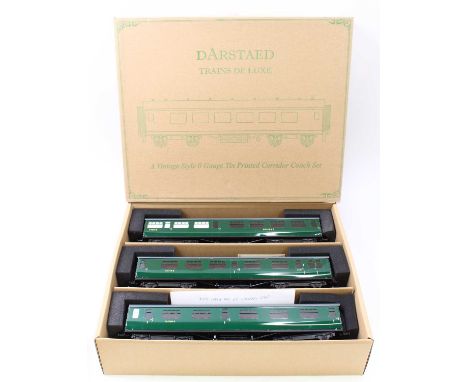 Darstaed set of 3, 0-gauge bogie corridor coaches, manufacturer's stock: BR Bullied set B comprising Buffet S7890S; Br/Comp S