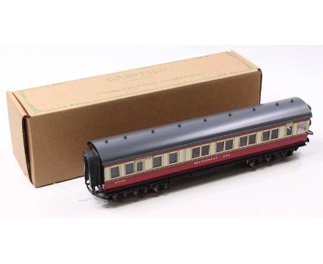 Darstaed BR ex LMS Period 1, 12 wheeled dining car, maroon & cream lined black, grey roof, fitted with internal lighting No.M