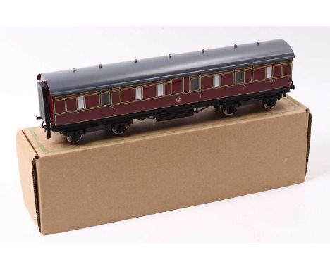 Darstaed Full brake LMS Period II, maroon with black &amp; yellow lining, grey roof, 30549, with power lead to convey lightin