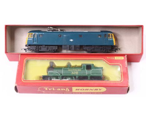 Two Triang 00 gauge locos, to include, a class 81 in BR blue, no. E3001, with the pantograph, unboxed, with some repainting t