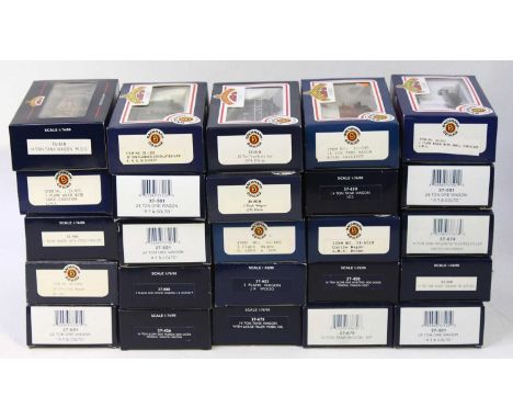 Approx 24 Bachmann 00 gauge wagons, including private owner wagons, tank wagons, brake vans and others, all in near mint cond