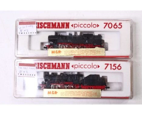 Two Fleischmann Piccolo N gauge locos, including a class BR 56, no.2048 2-8-0 of the DRG, and a DB BR65 steam tank 2-8-4, bot