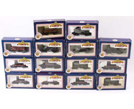 One tray containing 00 gauge Bachmann first series wagons, with some duplicates, all in original boxes, a total of 14. All wa