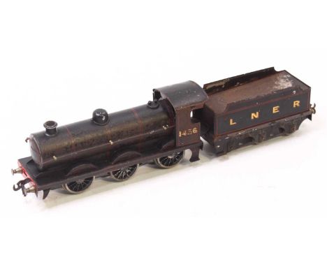 Bassett-Lowke 0-6-0 Standard Goods loco &amp; tender, black lined red, 1456 on cab sides, LNER on tender. Fitted with an elec