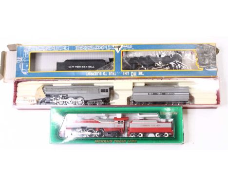 Three HO gauge locos to include a Mechano Train Line 4-6-2 premier semi-streamlined loco in Lehigh Valley livery, no. 2101, a