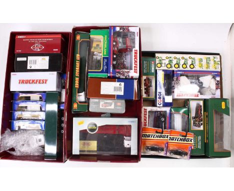 Three trays containing a quantity of boxed various modern issue diecast to include No. CC12904 Scania Topline tractor unit, N