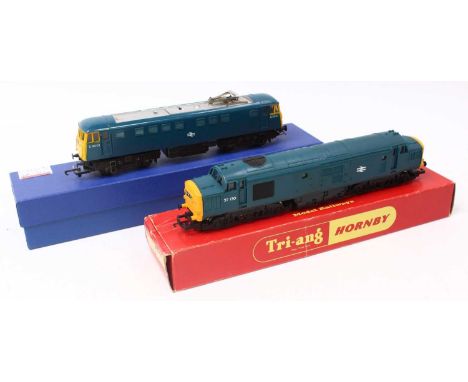 Two Triang 00 gauge locos, to include, an unboxed BR blue class 81, no.E3001, with pantograph, item no. R753, with a crack do