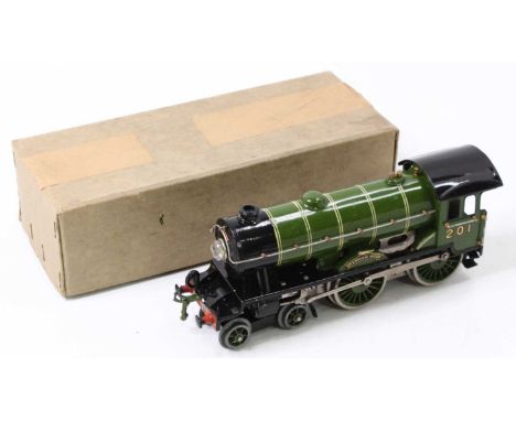 Hornby 0 gauge 1936-41 E220 20v AC Special loco, without tender, 4-4-0 ‘Bramham Moor’ LNER No.201, has had chips in the top o