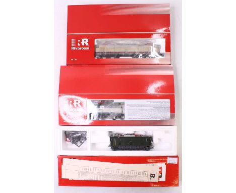 Three Rivarossi HO gauge locos, including a DB BR E03 class, in cream and red, an E646, in green and white, and a 2-6-2 elect