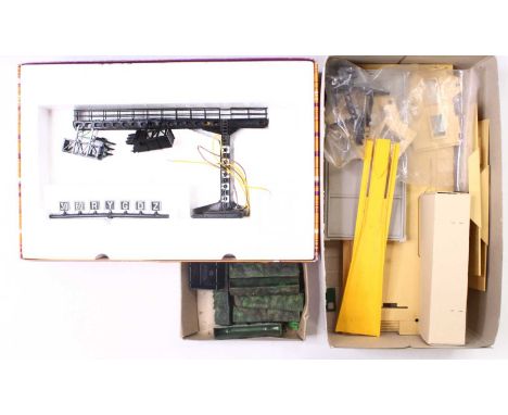 Scenic items: Jouef Signal gantry 'Potence' Ref 9321 (M) (BNM); Hornby-Dublo goods depot, super detail plastic, some windows 