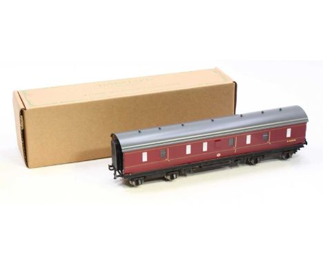 Darstaed 0-gauge BR II (ex LMS Period II) full brake No.M30550M, maroon. With a power cable to convey coach lighting to an ad