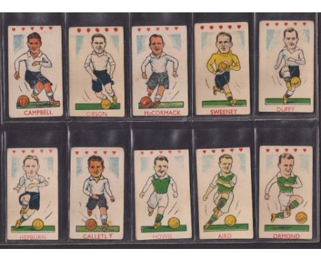 Trade cards, Football, Kiddy's Favourites Popular Players (with hearts on front) (part set 51/52, missing  number 33). This s