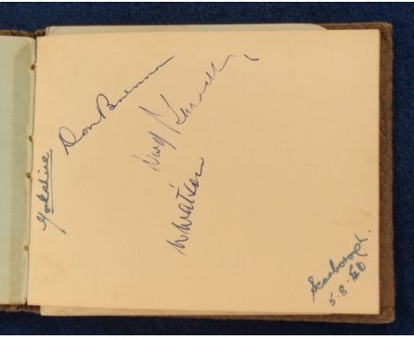 Cricket autographs, small autograph album containing a selection of mostly cricket signatures collected in Yorkshire, early 1