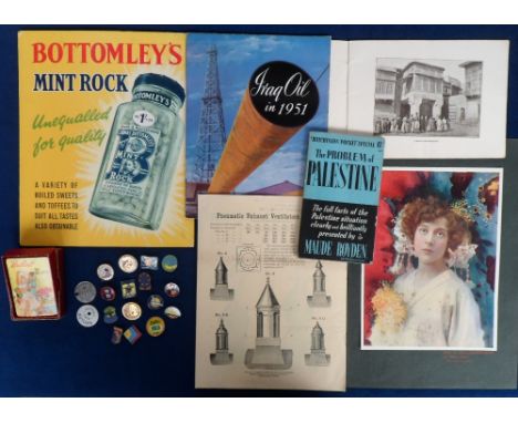 Ephemera and Collectables, a collection of items to include Butlins 17 Butlins badges and tokens, advertising leaflet and pla