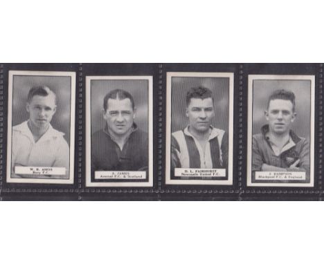 Trade cards, Football, Teasdale Famous Footballers, 4 cards W R Amos, A James, D Fairhurst & J Hampson (gd/vg)