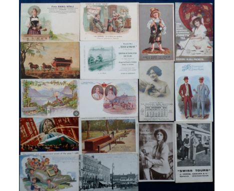 Postcards, Advertising, a mixed advertising selection of 28 cards, inc. Wragg's Soda, Sulphate of Ammonia (fertilizer), Holbr