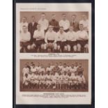 Trade cards, Boys' Magazine, Football Teams, 1929/30, sepia, 'XL' size, 18 teams in uncut pairs,