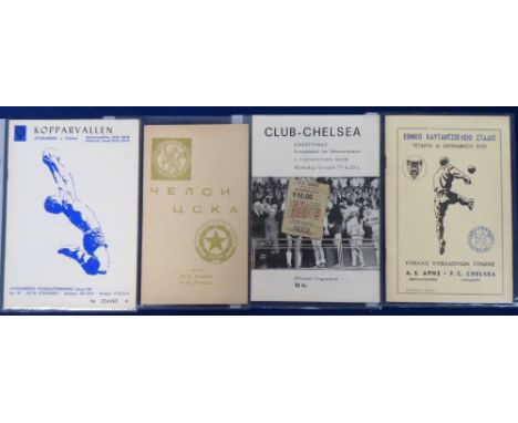 Football programmes & one match ticket, Chelsea FC, four away European Cup Winners Cup Games v Aris Salonika, CSKA Sofia & FC