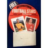 Trade card advertising, Typhoo, Football Stars, Premium issue, a large, shaped, shop advertising