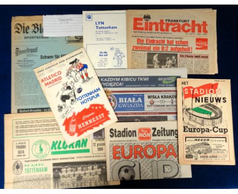 Football programmes, Tottenham Hotspur European Away Matches, 8, Feyenoord EC 61/62, Atletico Madrid ECWC Final 62/63, (foxin