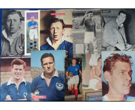 Football autographs, Portsmouth FC, a collection of approx. 80 original signatures on magazine pages, cuttings, small cards, 