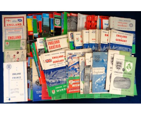 Football programmes, England International Selection, 1940's/70's, approx. 250 Home programmes with some duplication, inc. Fr