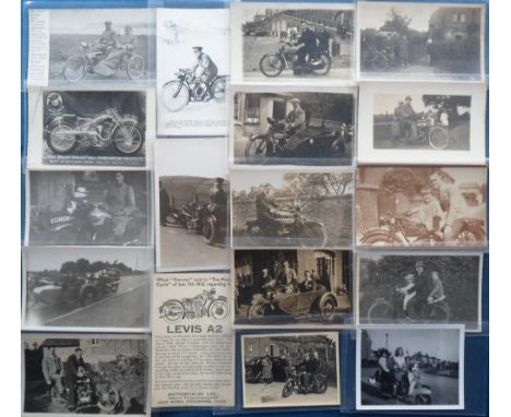 Postcards, Transport, a selection of approx. 29 cards and photographs of motorcycles and scooters, with 22 RPs, 6 scooter pho