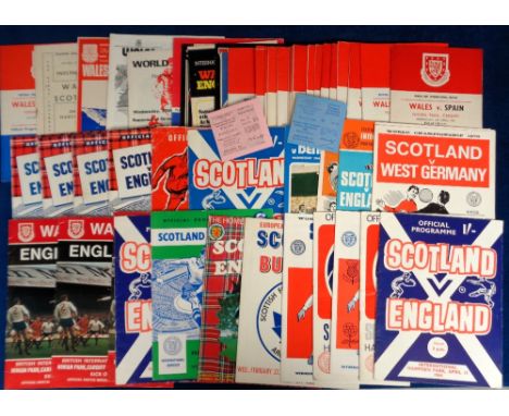 Football programmes, a collection of Welsh &amp; Scottish International programmes, mostly from the 1960/70's (50+) inc. Scot