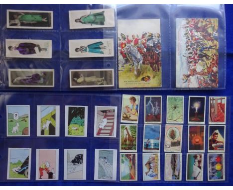 Trade cards, 13 sets including Ruby Famous Film Stars 6 cards, DC Thomson P sized Battles for the Flag, Milou Tin Tin, Facchi