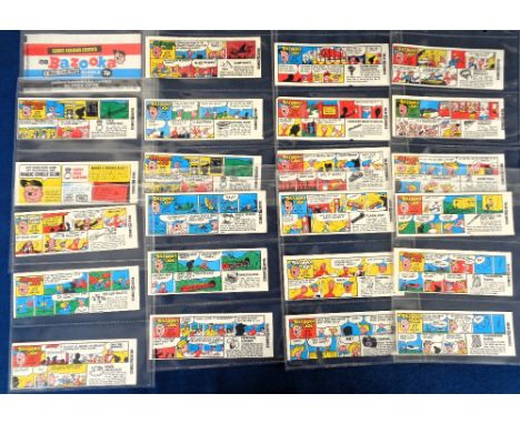 Trade issue, Wax wrappers, A&BC Gum, Bazooka Joe, large size, 150mm x 55mm, 23 different including Magic Circle Club membersh