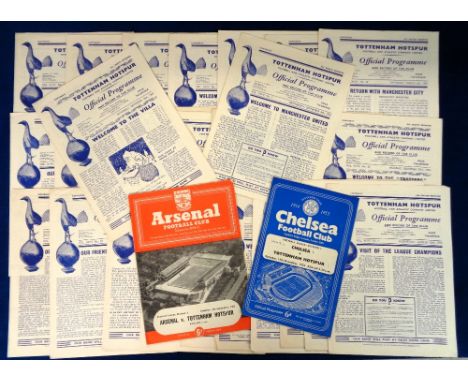 Football programmes, Tottenham Hotspur Home &amp; Aways, 1954/55, 29 programmes, mostly Homes, &amp; including some duplicate