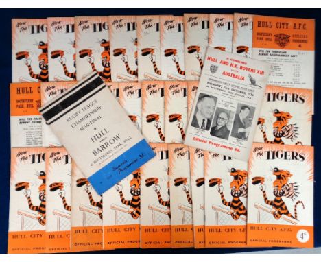 Football programmes, Hull City Homes, 1956/57, 29 programmes including Workington, Bradford PA, Southport, Grimsby Fr, Gatesh