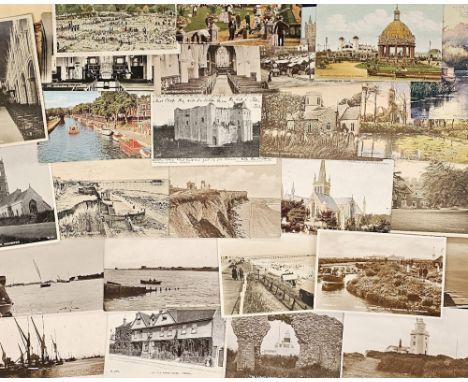 Postcards, East Anglia, approx. 480 mixed age cards of Norfolk and Suffolk, with a few RPs of The Old Manor House Ipswich, Fe