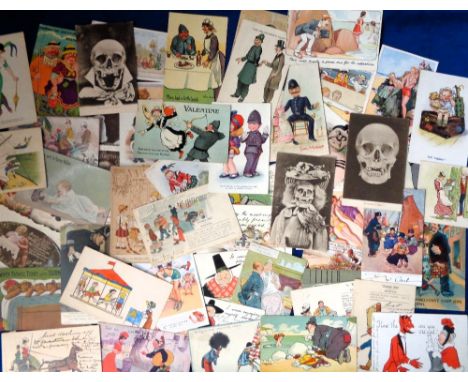 Postcards, a mixed subject selection of approx. 70 cards inc. teddies illustrated by Upton (fair), Kennedy (2), Lewin (and go