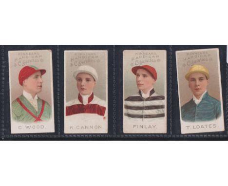 Cigarette cards, Kinnear, Jockeys, set 1, 4 cards C Wood, K Cannon, Finlay, T Loates (fair/near gd)