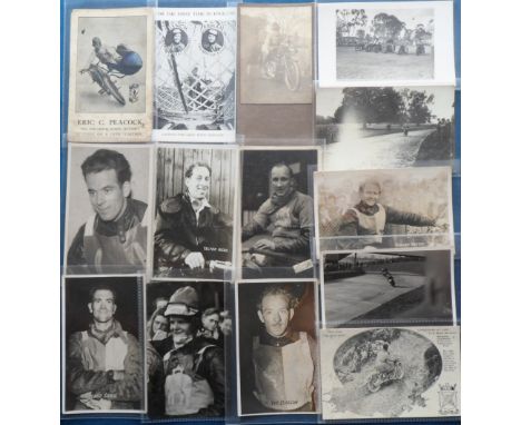 Postcards, Transport, a selection of 14 cards of motorcycles, sport related, inc. G.G Miles (24 hr trial), looping the loop w