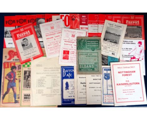 Football programmes, Nottingham Forest, home &amp; away selection, mostly friendlies &amp; testimonial matches, 39 programmes